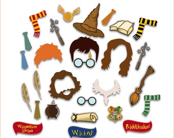 Harry Potter Photo Booth Props, Harry Potter Birthday Party, Harry Potter Masks, Harry Potter Party Printables Decor - INSTANT DOWNLOAD