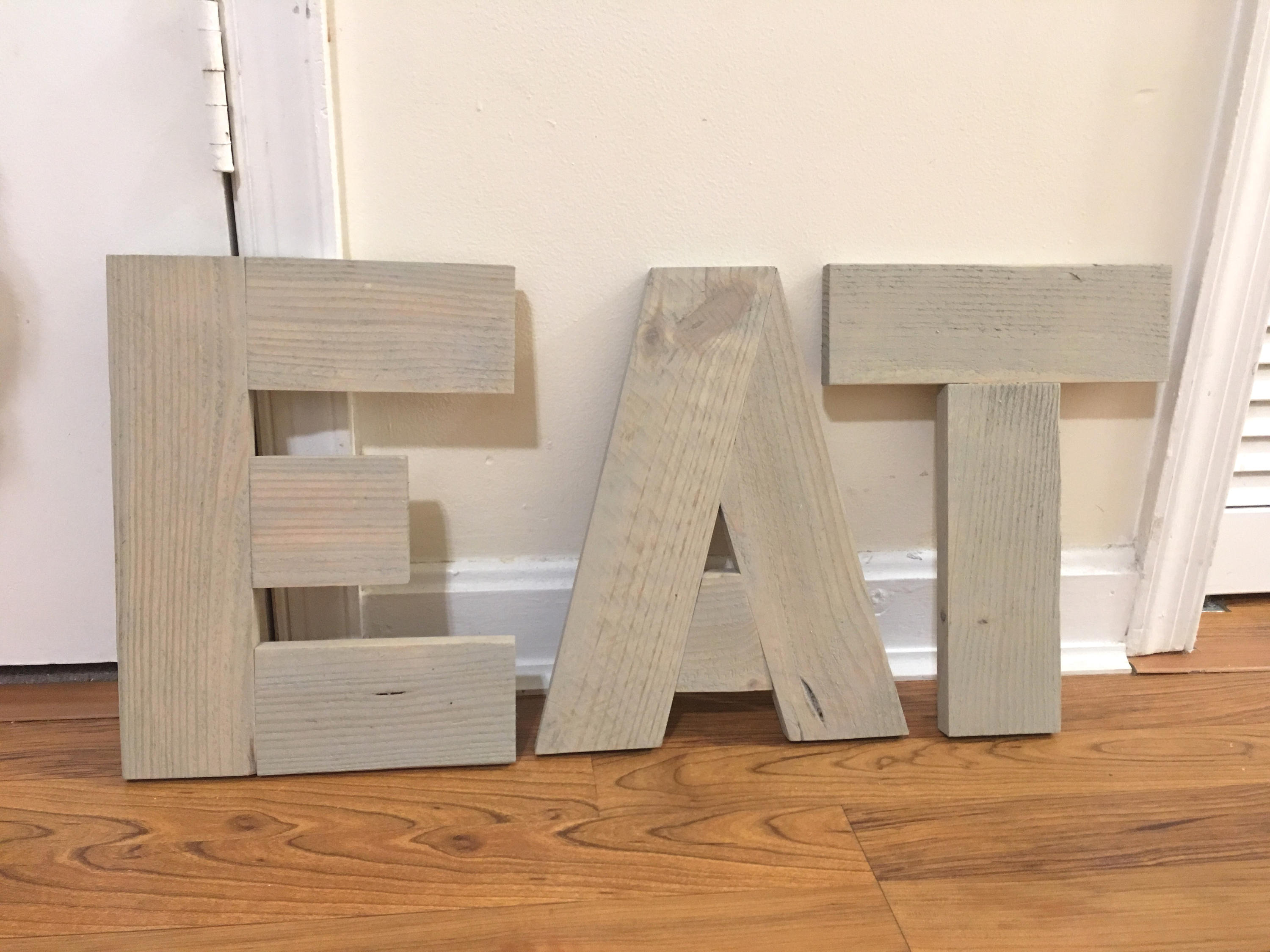 Rustic Reclaimed Wood Eat Sign Letters Word Rustic Reclaimed Wood Eat Sign Letters Word
