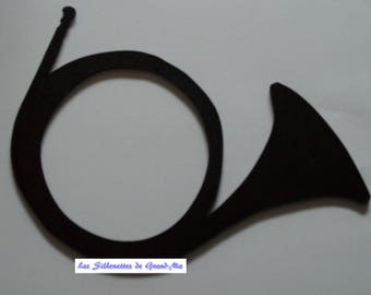 Hunting horn, wall decor wooden