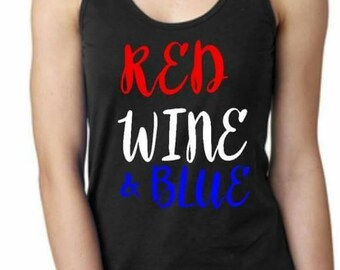 red wine blue shirt