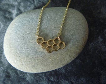 Golden honey bee necklace