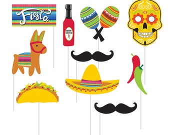 Taco Party Photo Booth Kit/ Fiesta Party Supplies/ Taco Party/ Mexican Food Party Photo Kit/ Fiesta Party Photo Booth Kit