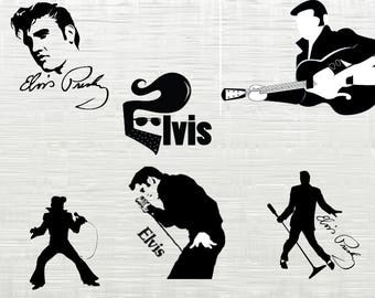 Elvis presley SVG, Elvis cutfile svg, svg files for silhouette cameo, cricut explore, dxf file, King of Rock n roll