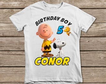 Charlie Brown Iron On Transfer Shirt, Snoopy Printable Personalized Birthday Shirt, Peanuts birthday, Charlie Brown Birthday, Digital Image