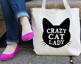 Crazy Cat Lady Canvas Tote Bag