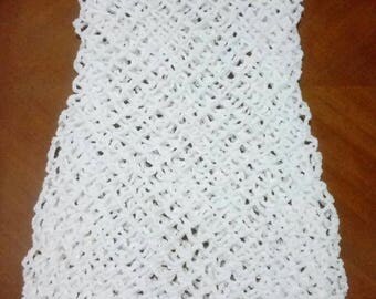 Crochet dress. One piece fabric.