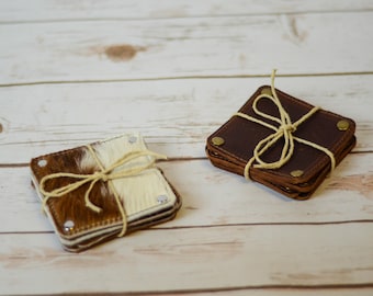 Leather Coaster Set FREE US Shipping!