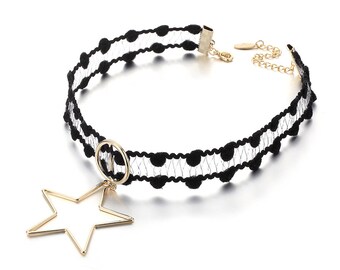 Choker - Black/Gold - Star - Elegant - Anniversary