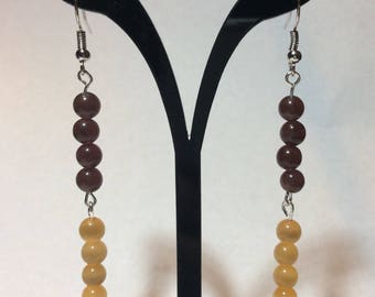 "Two-colored cat's eye" earrings