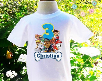 Paw Patrol Birthday Shirt Paw Patrol Shirt Paw Patrol Personalized Shirt Paw Patrol Customized Shirt Paw Patrol Custom Birthday Shirt-PP001