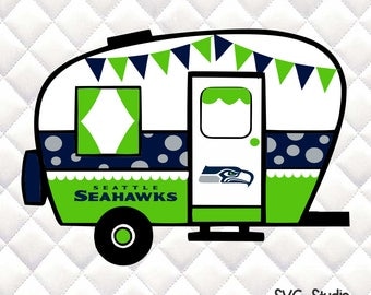 Seattle Seahawks - Tailgating Camper SVG, Silhouette studio bundle - design download
