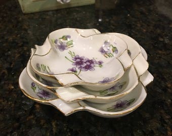 Hand Painted "Andrea" Set if 3 little dishes