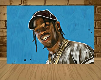 Travis Scott poster,Travis Scott print,Travis Scott art,Travis Scott,rapper poster,rapper print,rapper,painting print,rap,hip hop poster,rap
