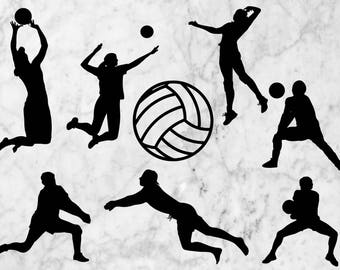 Volleyball SVG Cutfile, Volleyball Silhouette svg, exf, eps vector files, Sport svg Cutfiles for Cricut/Silhouette cameo, Sport vinyl design