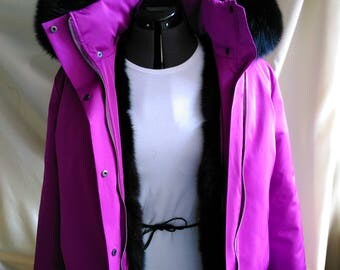 Parka fur, jacket with arctic fox fur.