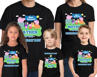 Peppa Pig Birthday Shirt Customized Name and Age Personalized Peppa Pig Birthday