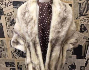Original Vintage 1950s Blonde Mink Fur Stole Wrap Cape Capelet Scarf Tippet Winter Wedding Size S / M FREE WORLDWIDE POSTAGE