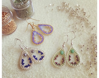 Little drop earrings made with beads