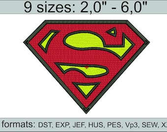 Superman embroidery design / embroidery designs / INSTANT download machine embroidery pattern