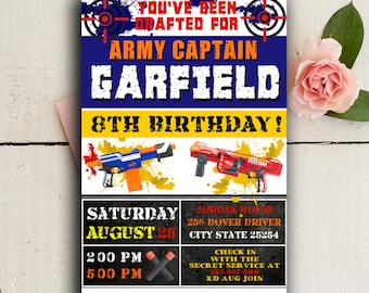 NERF Invitation, NERF Party Invitation, NERF Invite, Nerf Birthday, Nerf Birthday Invite, Nerf Party, Nerf Birthday Invite, Nerf printable