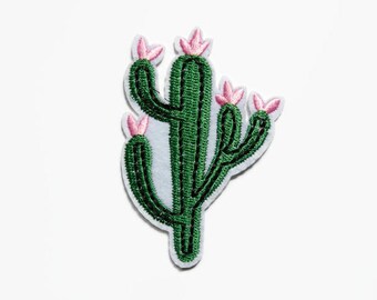 Cactus Iron on Patches - Cactus Patch - Best Friend Gift - Embroidered Applique Cactus Embroidered Patch Cactus Patches - UK Seller