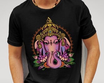 Mens Hindu God Ganesh - Black T-shirt