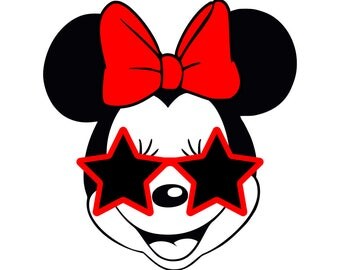 Minnie Mouse Sunglasses Star svg disney svg cricut silhouette vector cut file png dxf eps