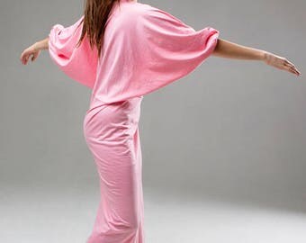 Maxi dress with batwing sleeves, butterfly dress, boho dress, Tuba-dress, XS/S
