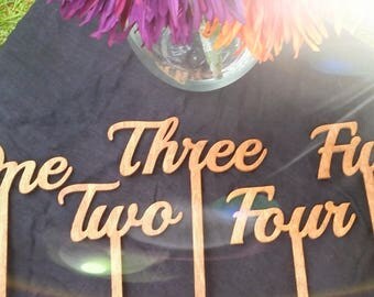 8" Tall Signature Wood Table Numbers