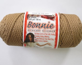 Bonnie Macrame Craft Cord 4mm 100 Yards Cinnamon