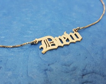 Old English Necklace Personalized Custom Old English Necklace Personalized Custom