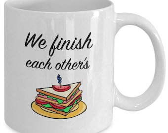WE FINISH Each Other's SANDWICHES - Frozen Inspired Mug - Anna and Elsa - Disney Movie Film Fan Gift - 11 oz white coffee tea cup