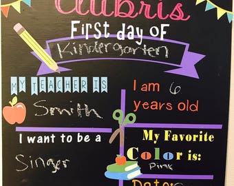First Day of School Reusable Chalkboard Sign