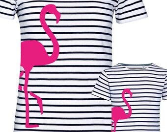 T-shirt "Flamingo" for mother and daughter, set price!