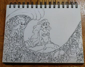 A4 The Little Mermaid drawing