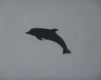 Cut Dolphin creation gray drawing paper