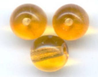 Set of 32 round topaz 4mm glass beads