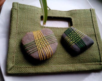 Natural paperweight, stone color green