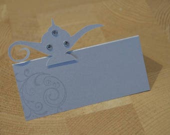 10 place card magic lamp "Arabian Nights" theme: Silver