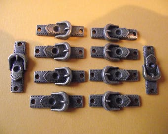 Lot de 10 connecteurs boucle de ceinture, couleur bronze. 24 mm x 9 mm.