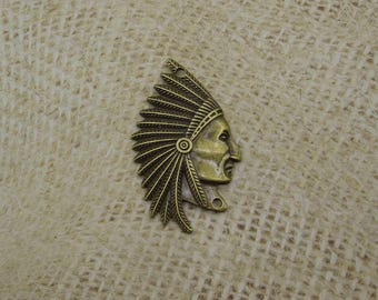 1 connector Indian head bronze Native American 50mm
