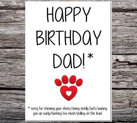 card from the dog funny dog card dad birthday card funny