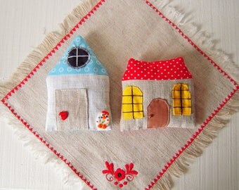 Lavender sachets, set of two houses shapes