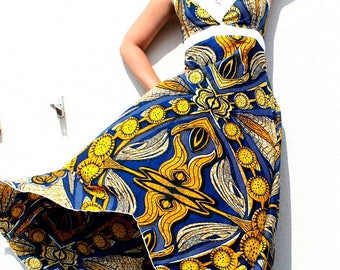 Ethnic African empire waist Maxi-dress