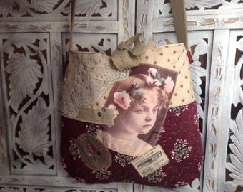 Floral fabric bag and its romantic transfer girl has the Crown