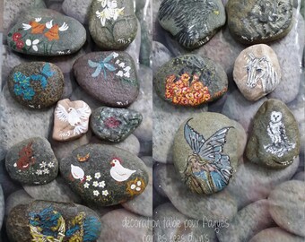 Pebbles for Easter table decoration