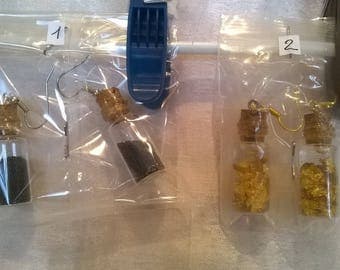 Glass and Cork earrings