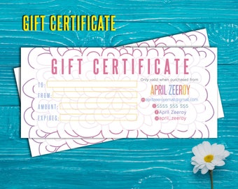 Gift Certificate; H O Approved; custom gift certificate, certificate, cash, Printable!