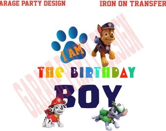 Paw Patrol Birthday Boy, Paw Patrol Iron On Transfer, Paw Patrol Birthday Shirt Design, Digital File Only, Instant Download