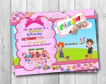 Lalaloopsy doll's Birthday Party invitation, lalaloopsy birthday invitation - ONLY FILE